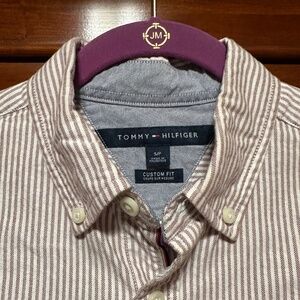 Tommy Hilfiger Men's Dress Casual Custom-Fit Striped Shirt Size Small